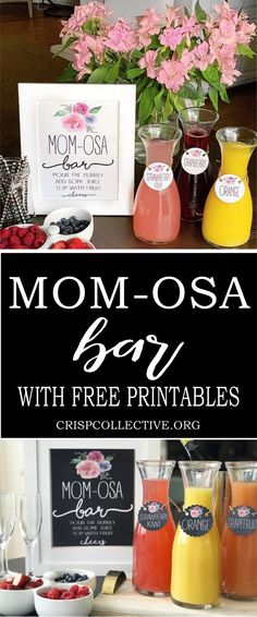 mom - osa bar with free printables for mother's day drinks