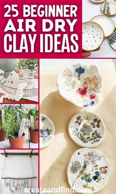 We're sharing easy DIY beginner air dry clay projects and air dry clay ideas for kids, for adults, and to sell. An ultimate list of quick, easy, fun, cute, simple, useful, and cheap things to make with air dry clay! From beachy, preppy, and modern, to boho, vintage, and farmhouse, from small to large projects like air dry clay jewelry holder ideas, Christmas ornaments, clay bowls, Crayola clay ideas, and gift tags, these are the best air dry clay art tutorials and inspiration! Beginner Air Dry Clay, Air Dry Clay Ideas For Kids, Diy Air Dry Clay Projects, Easy Air Dry Clay, Dry Clay Ideas, Air Dry Clay Ideas, Crayola Air Dry Clay, Clay Jewellery Holder, Clay Crafts For Kids