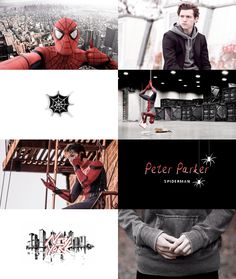 spider - man and peter parker collaged together