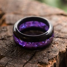 Wooden purple resin ring Infinity|glow in the dark handmade nature jewelry| Wood epoxy resin ring|gift for him her Materials: black hornbeam, epoxy resin, wood size: Inner diameter from 15 to 24 mm The ring is made of black hornbeam and resin in purple, blue or red colors, as well as silver potala. Luminous Ring Jewelry For Gifts, Luminous Ring Jewelry As A Gift, Purple Round Resin Jewelry, Glow In The Dark Black Jewelry For Gift, Purple Resin, Wood Epoxy, Jewelry Wood, Resin Ring, Wedding Idea