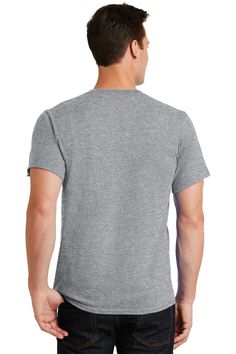 Port & Company ® - Essential Tee. PC61 - ATHLETIC HEATHER * - S | Port & Company Essential Top in Heather * Size Small | Polyester Blend Pink Sangria, Carolina Blue, Work Shirts, Grey Cotton, Black Charcoal, Funny Tshirts, Heather Grey, Shirt Style, Mens Shirts