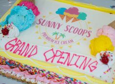 a birthday cake with ice cream and sprinkles