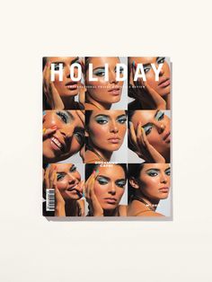 a magazine cover with photos of women's faces and the words holiday on it