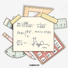 a pile of different types of paper and rulers on top of each other, drawing, illustration png and psd