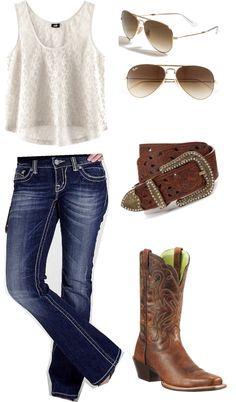 "Ariats" by baileydelozier on Polyvore Mode Rockabilly, Country Concert Outfit Ideas, Country Clothes, Country Style Outfits, Cute Country Outfits, Looks Country, Country Girls Outfits, Estilo Country, Country Girl Style