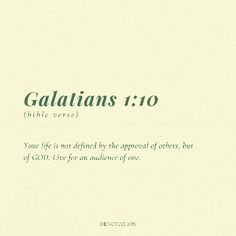 the front cover of galatians 1 10, which is written in green ink