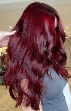 Vine Red Hair Colour, Red Hair With Purple Undertones, Medium Red Hair Color, Berry Red Hair Color, Bright Cherry Red Hair, Purplish Red Hair, Cherry Purple Hair, Raspberry Red Hair, Maroon Red Hair