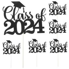 graduation cake topper with the words class of 2012 and graduation cap on it, in black