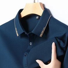 Season:Spring  Summer; Fabric:Polyester; Sleeve Length:Short Sleeve; Look After Me:Washable,Wet and Dry Cleaning; Gender:Men's; Style:Basic,Modern,Comfortable; Elasticity:Micro-elastic; Tops Type:Golf Shirt,Golf Polo; Occasion:Casual,Work,Sports,Holiday; Fit Type:Regular Fit; Pattern:Color Block; Design:Patchwork,Button; Neckline:Lapel; Listing Date:06/18/2024; Bust:; Length:; Shoulder Width:; Sleeve: Long Sleeve Polo Shirt With Buttons For Work, Fitted Long Sleeve Polo Shirt With Buttons, Navy Polo Shirt With Button Closure For Work, Blue Polo Shirt With Collar And Buttons, Fitted Blue Button-up Polo Shirt, Blue Collared Top For Business, Blue Polo Collar Shirt For Work, Blue Polo Collar Workwear Shirt, Solid Polo Shirt With Buttons For Work