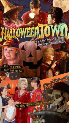 a collage of halloween movies with pumpkins and people in costumes on the cover