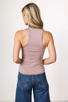 Racerback Style Stretchy Buttery Soft Material Solid Color Lightweight 92% Rayon Modal, 8% Spandex Dry Clean Only Model Info Height: 5'7" Wearing Size: X-Small ~section 2~ SIZE US SIZE BUST LENGTH X-Small (00-0) 27" 21.5" Small (2-4) 28" 22" Medium (6-8) 31" 23" Large (10-12) 32" 23" X-Large (14-16) 34" 23" **For more specific information on the product, please feel free to email us at webteam@bohme.com Mid Thigh Shorts, High Rise Denim Shorts, Mom Shorts, High Rise Denim, Tier Skirt, Muscle Tees, Printed Pants, Denim Mini Skirt, Denim Top