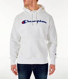 Hoodie White, Hoodie Brands, Champion Reverse Weave, Script Logo