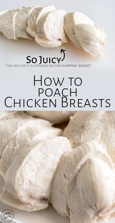 Learn how to make the perfect poached chicken at home! Say goodbye to rubbery chicken breasts and hello to juicy, moist chicken breasts! These poached chicken breasts are so easy, and with my top tips you'll have perfectly cooked chicken ready in under 20 minutes. Perfect every time! So handy to have in the refrigerator ready for salads and meal prep! #shreddedchicken #choppedchicken #poachedchicken #cookedchicken Poached Chicken Salad Recipes, Best Poached Chicken, How To Cook Chicken For Soup, How To Boil Chicken Breast, How To Boil Chicken, Poached Chicken Recipes, Poached Chicken Breast Recipes, Making Chicken Broth, Poaching Chicken