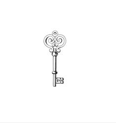 a drawing of an ornate key on a white background