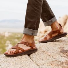 New Without The Box No Stains No Rips No Flaws Size 14 Men's Rust Color Leather Upper And Lining Smoke And Pet Free Home Teva Sandals Outfit, Mens Sandals Casual, Tan Espadrilles, Mens Sandals Fashion, Vacation Shoes, Adjustable Sandals, Strappy Leather Sandals, Chaco Shoes