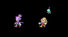 an old video game with sonic the hedgehog and other characters in front of a black background