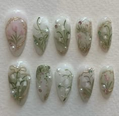 Nct Nails, Gemstone Nails, Dreamy Nail, Lifestyle Moodboard, Almond Press On Nails, Pretty Gel Nails, Really Cute Nails, Soft Nails, Nail Swag