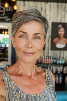 40 Gray Pixie Hairstyles for the Modern Chic Woman Gray Pixie, Haircuts 2024, Gray Hair Pixie Cuts, Bob Hair Color, Hairstyles For Women Over 60, Gray Hair Cuts, Bob Haircut For Fine Hair, Hair Pixie, Favorite Hairstyles