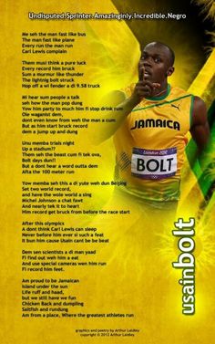 an advertisement for jamaica's jamaican athletics team with the caption, bolt bolt