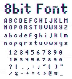 an old computer font and numbers set up to spell out the letters in this type