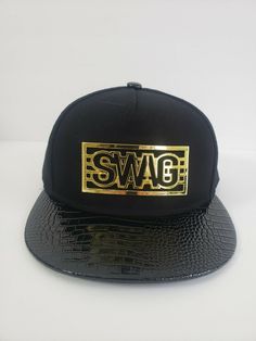 SWAG Gold Logo Hip Hop Snapback Black Baseball Hat New Without Tags. Adjustable. Please  see all pictures included before ordering. Shipped within USPS Firs Class. Trendy Adjustable Gold Baseball Cap, Trendy Gold Snapback Hat, Trendy Black Flat Brim Baseball Cap, Trendy Black Adjustable Baseball Cap, Casual Gold Flat Brim Baseball Cap, Black Hats With Letter Print For Gifts, Black Hats With Letter Print As Gifts, Gold Casual Baseball Cap For Streetwear, Trendy Black Snapback Hat With Flat Bill