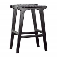 the backless bar stool is made from black wood