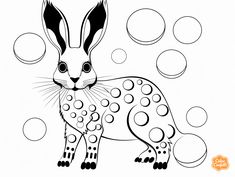 illustration of Peaceful snowshoe hare coloring scene Snowshoe Hare, Relaxing Activities, Snow Shoes, Cute Bunny