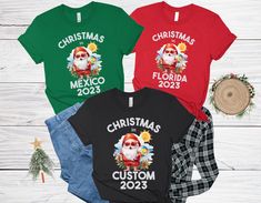 "Looking for a festive shirt to wear during your tropical Christmas vacation in Hawaii or on your next Christmas in Florida? Look no further than our tropical christmas shirts. Great to wear as a family or a group.  **PLEASE NOTE THERE ARE VARIOUS STYLES AND SIZES AVAILABLE IN LISTING SO PLEASE MAKE SURE YOU HAVE READ THE INFORMATION AND SIZE CHARTS IN PICTURES BEFORE PLACING ORDER. ALSO I USE BOTH BELLA CANVAS AND GILDAN PRODUCTS. BOTH ARE HIGH QUALITY AND SUPER SOFT BUT IF YOU HAVE YOUR OWN PERSONAL PREFERENCE THEN PLEASE LET ME KNOW **  How To Order  - Please make sure you have looked at all sizes and color charts.  - Select from the various styles sizes and colors from scroll down menus. - At personalization confirm saying you want on shirt. - Click \"Add to cart\" button. You can turn Christmas In Florida, Vacation In Hawaii, Florida Christmas, Little Sister Gifts, Tshirt Custom, Tropical Christmas, Beach Cruise, Beach Christmas, Festival Shirts