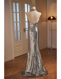 10% off now! Shop sparkly silver mermaid long halter formal dress online. Sheprom offers formal, party, casual & more style dresses to fit your special occasions. Silver Evening Gowns, Glitter Mermaid, Prom Dress Evening, Silver Mermaid, Sequin Beading, Formal Party, Style Dresses, Long Prom Dress, Lovely Dresses