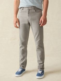 Stretch Terry 5-Pocket Pant - Iron | Faherty Brand People Thinking, Soft Sweatpants, Tank Jumpsuit, Swim Pants, Outerwear Vest, Dress Shirts For Women, The Rack, Sweater Sale, Swim Accessories