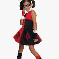 Girls Harley Quinn Tutu Costume 100% Polyester Interlock Knit, Satin & Tulle Pullover Dress Has Interlock Bodice, Satin Skirt W/ Printed Diamonds & Glittery Tulle Overlays Satin Collar Fastens W/ Hook & Loop Closure, Has Pompom On Each Point Girls Harley Quinn Costume, Harley Quinn Disfraz, Harley Quinn Halloween Costume, Party City Costumes, Tutu Dress Costumes, Harley Quinn Halloween, Kids Tutu, Harley Quinn Costume, Girls Tutu Dresses