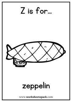 the letter z is for zeppelin with an image of a fish on it