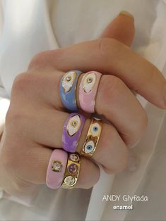 Evil Eye Enamel Ring with Zircons adjustable rings Trendy Enamel Round Rings, Adjustable Enamel Ring, Trendy Adjustable Enamel Rings, Adjustable Enamel Ring Jewelry, Adjustable Enamel Round Ring, Adjustable Round Enamel Ring, Evil Eye Ring Jewelry Gift, Adjustable Multicolor Enamel Rings, Adjustable Pink Enamel Open Ring