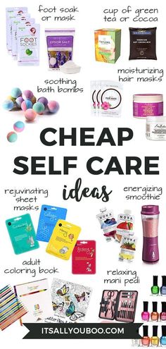 Ready to practice self-care, but not sure where to start? Click here for 12 affordable self-care ideas all under $20. You can love yourself with these DIY self-care activities perfect for women and for moms. #SelfCareIdeas #SelfCare #LoveYourself #SelfLoveTips #SelfLove #SelfCareForMoms #BodyMindSpirit #Wellness #SelfCompassion #Routine #QualityTime #ButFirstCoffee #MeTime #HealthyMind #FindYourBalance #QuietDay #BusyMom #MomLife #StressRelief #Relaxation Self Care Brunch Ideas, Self Care Items Ideas, Self Care Projects Ideas, Self Care Kit Diy Gift Ideas, Self Care Bag Ideas, Self Care Bags For Women, Self Care Kits Diy, Small Self Care Gifts, Womens Self Care Gift Basket Ideas