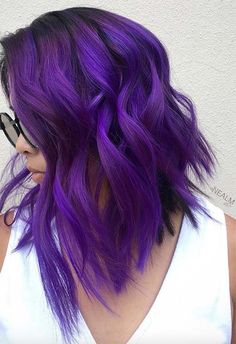 Cool Purple Hair, Violet Purple Hair, Vibrant Purple Hair, Lilac Hair Color, Hair Dye Tips, Dark Purple Hair