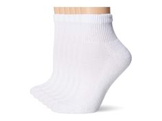 Hanes Women's 6-Pack Comfort Toe Seamed Ankle Socks - Sock : White : 96% Polyester, 2% Other Fibers, 1% Spandex, 1% Nylon El Salvador Machine Wash Polyester-rich blend for all over softness Cushioning for long-lasting comfort Spandex throughout for a superior fit Comfort toe seam- our smoothest toe seam yet, other fibers are made of natural latex Available in convenient 6-pack Comfortable Moisture-wicking Stretch Socks, Comfortable Stretch Moisture-wicking Socks, Moisture-wicking Stretch Comfortable Socks, Comfortable Fitted Socks For Sports, Comfortable Fitted Sports Socks, Comfortable Fitted Socks For Workout, Casual Moisture-wicking Stretch Socks, Comfortable Fitted Workout Socks, Hanes Socks