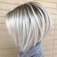 Rounded Stacked Silver Bob Asymmetrical Pixie Bob Round Faces, Subtle Stacked Bob, Graduated Bob For Fine Hair, Hair Styles For Short Hair 2023, Short Bob With Side Bangs For Fine Hair, Short Stacked Bob Haircut Over 50 Fine Hair, Bob Hairstyles For Round Face Over 40, Edgy Gray Hairstyles, 2023 Short Hair Styles For Women