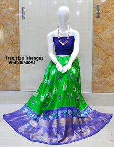 For exclusive #pochampally #ikkat and pure #ikat #pochampally #ikkatlehengas #ikatAdultLehengas  To contact through WhatsApp directely click on below link  https://api.whatsapp.com/send?phone=918121040240  https://www.facebook.com/Ikkat-Wholesale-Bazzar-2150511831686138/ Suitable For ADULTS Measurements:-- Body............................ ....2.9Meters Blouse..............................90cms Height of the lehenga.....46inches    . . . . . .  #pochampallysares  #pochampallyikkat #pochampallyikk Saree Blouse Ideas, Blouse Ideas, Pattu Sarees, Silk Sarees