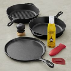 an assortment of cooking utensils on a table