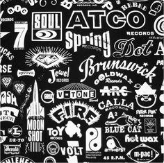 a black and white poster with many different types of typograms on it