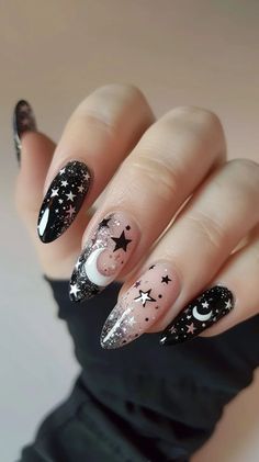 Boho Nails, Witchy Nails, Moon Nails, Star Nails, Dream Nails, Gorgeous Nails, Perfect Nails, Swag Nails, Halloween Nails