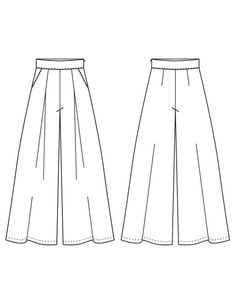 Wide Leg Pants Pattern: Sew a Stand-Out Piece With This Pattern Pants Wide Legs Pattern, Wide Leg Pants Illustration, Wide Leg Trousers Sewing Pattern, Plus Size Wide Leg Pants Pattern, Boho Pants Pattern, Wide Leg Pants Sewing Pattern, Sewing Trousers, Wide Leg Pants Pattern, Unique Sewing Patterns