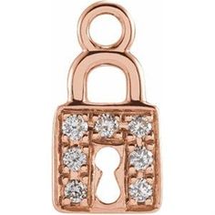 Unlock the beauty of sophistication with this 14K rose gold dainty lock charm, featuring seven round H I1 diamonds totaling 0.04 carats. This exquisite charm adds a touch of elegance and mystery to any jewelry collection, perfect for those who adore unique and meaningful designs.A versatile and dainty charm, ideal for personalizing bracelets, necklaces or earring hoops. Diamond Locket, Rosé Gold, Platinum Earrings, Earring Dangle, Fancy Earrings, Link Earrings, Ruby Earrings, Emerald Earrings, Sapphire Earrings