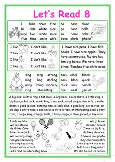 an english worksheet with words and pictures to help students learn how to read