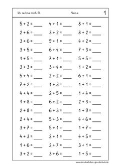 the addition worksheet for numbers 1 and 2 is shown in this image, it shows