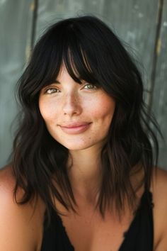 35 Stunning Medium-Length Hairstyles with Bangs - The Hairstyle Edit Hairstyles For Special Occasions, Simply Hairstyles, Gray Highlights, Cut Bangs