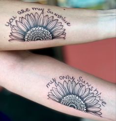 Matching sunflower tattoo Above The Elbow Tattoo Women, Above The Elbow Tattoo, The Elbow Tattoo, Tattoo Above Elbow, Forearm Tats, Anniversary Tattoo, Elbow Tattoo, Tattoo Forearm, Elbow Tattoos