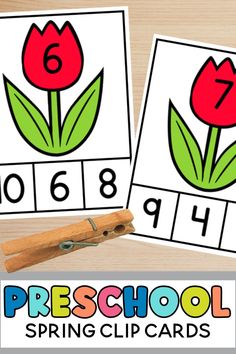 two pictures with numbers and flowers on them, one has a pencil in it while the other