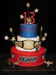 a birthday cake with the number 13 on top and stars around it is decorated in red, white, and blue