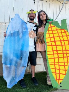 Halloween costumes couple’s costumes ideas penguin chicken surfs up chicken Joe Cody maverick outfits surfs up characters Sony animation Cody Maverick Costume, Cody Maverick Chicken Joe Costume, Cody Surfs Up, Up Couples Costume